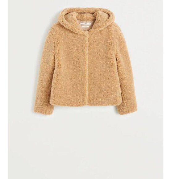 Mango Hooded Faux Shearling Jacket Size XS NEW WITH TAG! - Picture 2 of 6